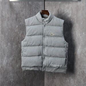 Moncler Light Gray Quilted Down Vest